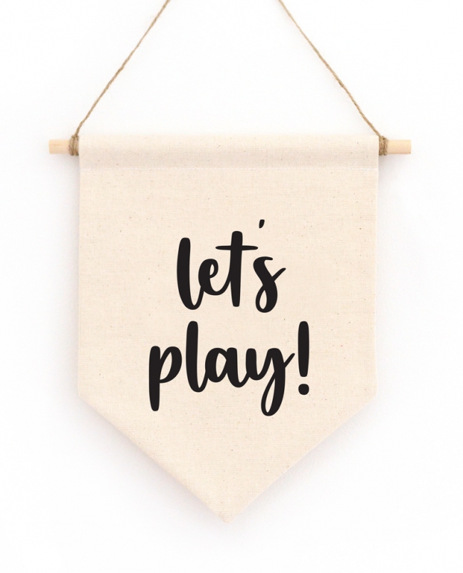 Let's Play Hanging Wall Banner